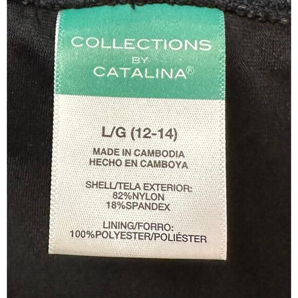 2/$15 Catalina Zebra Print Swim Set Halter Tankini Top + Skirt Swimsuit Size L - Picture 10 of 11